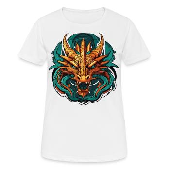 Dragon head sticker design - Women's Breathable T-Shirt - white - Front - AI Model Female 172 dark (172cm)