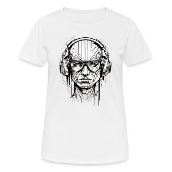 DJ Robot, Electronic Music, RAVE, TECHNO, - Women's Breathable T-Shirt - white - Front - AI Model Female 172 dark (172cm)
