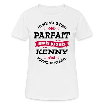 KENNY PARFAIT - PRENOM KENNY - T-shirt respirant Femme - blanc - Devant - AI Model Female 172 dark (172cm)
