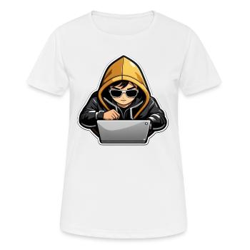 Hacking on - Women's Breathable T-Shirt - white - Front - AI Model Female 172 dark (172cm)