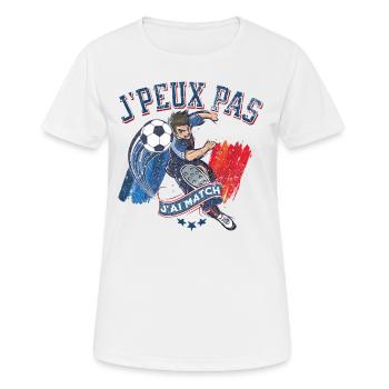 J peux pas j ai match 1 - T-shirt respirant Femme - blanc - Devant - AI Model Female 172 dark (172cm)