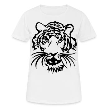 Tigre Tribal - T-shirt respirant Femme - blanc - Devant - AI Model Female 172 dark (172cm)