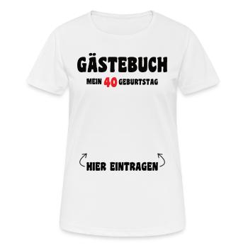 40 ans d’anniversaire Liste des invités des années 40 - T-shirt respirant Femme - blanc - Devant - AI Model Female 172 dark (172cm)
