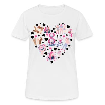 Feminist Herz Weltfrauentag - Frauen T-Shirt atmungsaktiv - Weiß - Vorne - AI Model Female 172 dark (172cm)