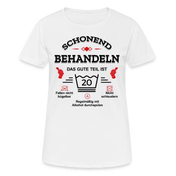 SCHONEND BEHANDELN 20. GEBURTSTAG - Frauen T-Shirt atmungsaktiv - Weiß - Vorne - AI Model Female 172 dark (172cm)