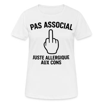 Nicht asozial, nur allergisch gegen Idioten - Frauen T-Shirt atmungsaktiv - Weiß - Vorne - AI Model Female 172 dark (172cm)