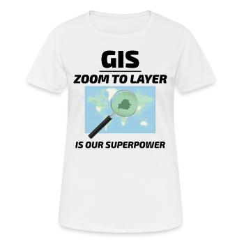 SIG Zoom sur la cartographie des couches Technologie géospatiale - T-shirt respirant Femme - blanc - Devant - AI Model Female 172 dark (172cm)