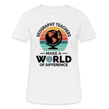 Geographielehrer Globus Weltunterschied - Frauen T-Shirt atmungsaktiv - Weiß - Vorne - AI Model Female 172 dark (172cm)