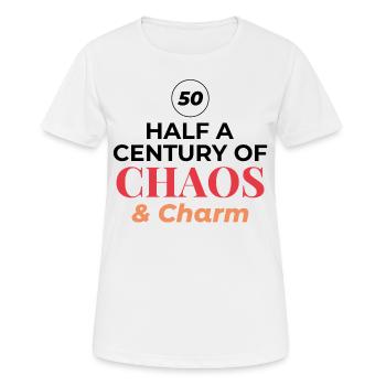 50e anniversaire demi-siècle Chaos Charm - T-shirt respirant Femme - blanc - Devant - AI Model Female 172 dark (172cm)