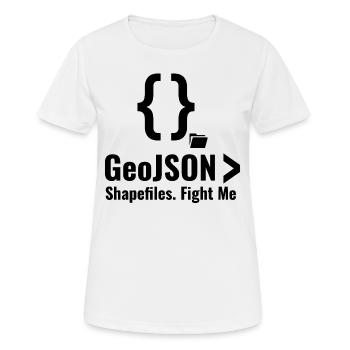 Debatte über GeoJSON-Shapefiles GIS-Datenformat - Frauen T-Shirt atmungsaktiv - Weiß - Vorne - AI Model Female 172 dark (172cm)