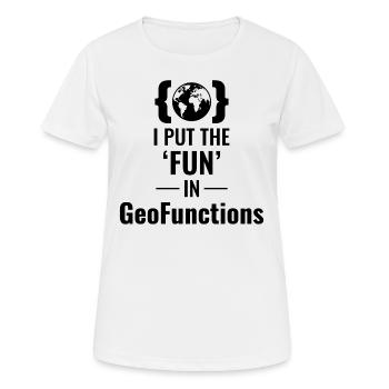 GeoFunctions GIS Programmierung Entwickler Spaß - Frauen T-Shirt atmungsaktiv - Weiß - Vorne - AI Model Female 172 dark (172cm)