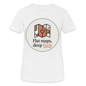 Flache Karten Deep Feels Geografie Kartografie - Frauen T-Shirt atmungsaktiv - Weiß - Vorne - AI Model Female 172 dark (172cm)