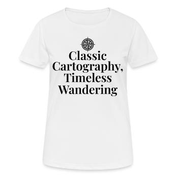 Klassische Kartographie Zeitloser Wanderkompass - Frauen T-Shirt atmungsaktiv - Weiß - Vorne - AI Model Female 172 dark (172cm)