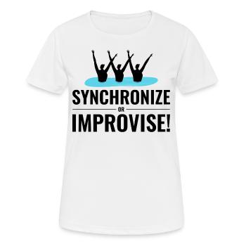 Synchronschwimmen Improvisieren Team Schwimmer Humor - Frauen T-Shirt atmungsaktiv - Weiß - Vorne - AI Model Female 172 dark (172cm)