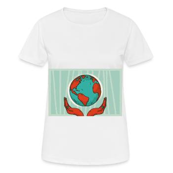 Save the planet - Frauen T-Shirt atmungsaktiv - Weiß - Vorne - AI Model Female 172 dark (172cm)