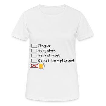 Single Vergeben Bierkrug - Frauen T-Shirt atmungsaktiv - Weiß - Vorne - AI Model Female 172 dark (172cm)