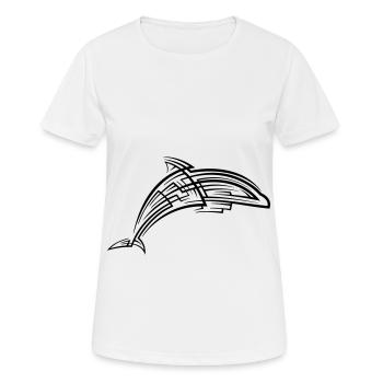 Dolphin Tribal Tattoo - Women's Breathable T-Shirt - white - Front - AI Model Female 172 dark (172cm)