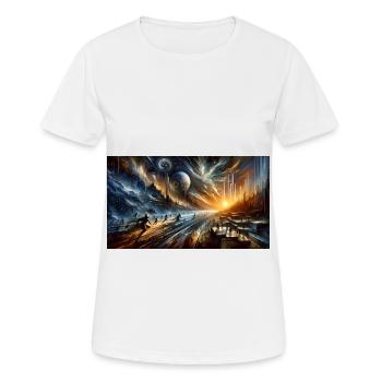 L’aube des époques - Art rupestre dystopique futuriste - T-shirt respirant Femme - blanc - Devant - AI Model Female 172 dark (172cm)