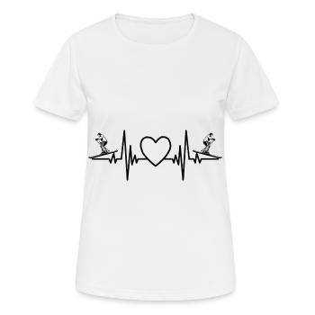 Ski Herzschlag Puls Skifahrer Skier EKG Skifahren - Frauen T-Shirt atmungsaktiv - Weiß - Vorne - AI Model Female 172 dark (172cm)