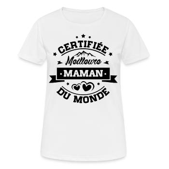 T-Shirts Fete des Meres - Beste Mutter der Welt - Frauen T-Shirt atmungsaktiv - Weiß - Vorne - AI Model Female 172 dark (172cm)