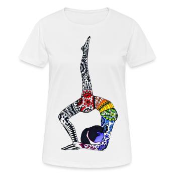 yoga - T-shirt respirant Femme - blanc - Devant - AI Model Female 172 dark (172cm)