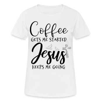 Café et jésus - T-shirt respirant Femme - blanc - Devant - AI Model Female 172 dark (172cm)