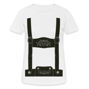 Leather pants / - outfit / costume - Women's Breathable T-Shirt - white - Front - AI Model Female 172 dark (172cm)