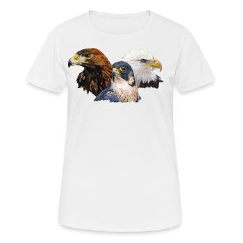 Faucon pèlerin et aigles - T-shirt respirant Femme - blanc - Devant - AI Model Female 172 dark (172cm)