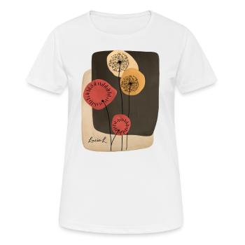 Abstrakte Blumen - Frauen T-Shirt atmungsaktiv - Weiß - Vorne - AI Model Female 172 dark (172cm)
