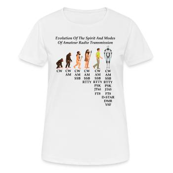 Evolution des Geistes und der Modi des Amateurfunks - Frauen T-Shirt atmungsaktiv - Weiß - Vorne - AI Model Female 172 dark (172cm)
