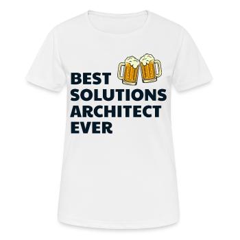 Solution Architecte Architecture Bière Drôle - T-shirt respirant Femme - blanc - Devant - AI Model Female 172 dark (172cm)