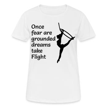 Aerial Hoop Lyra Seide Zirkus Akrobatik lustig - Frauen T-Shirt atmungsaktiv - Weiß - Vorne - AI Model Female 172 dark (172cm)