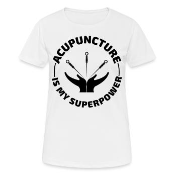 Acupuncture Acupuncteur Médecine chinoise Drôle - T-shirt respirant Femme - blanc - Devant - AI Model Female 172 dark (172cm)