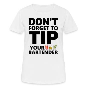 Barkeeper Barkeep Barkeeper Barmaid Mixologist Lustig - Frauen T-Shirt atmungsaktiv - Weiß - Vorne - AI Model Female 172 dark (172cm)