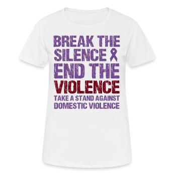 Bewusstsein für häusliche Gewalt Lila Band - Frauen T-Shirt atmungsaktiv - Weiß - Vorne - AI Model Female 172 dark (172cm)