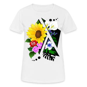 Flower arrangement abstractly cut up - Women's Breathable T-Shirt - white - Front - AI Model Female 172 dark (172cm)