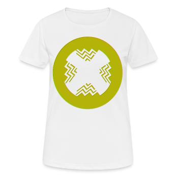 Kreisförmiger Innenstil - Frauen T-Shirt atmungsaktiv - Weiß - Vorne - AI Model Female 172 dark (172cm)
