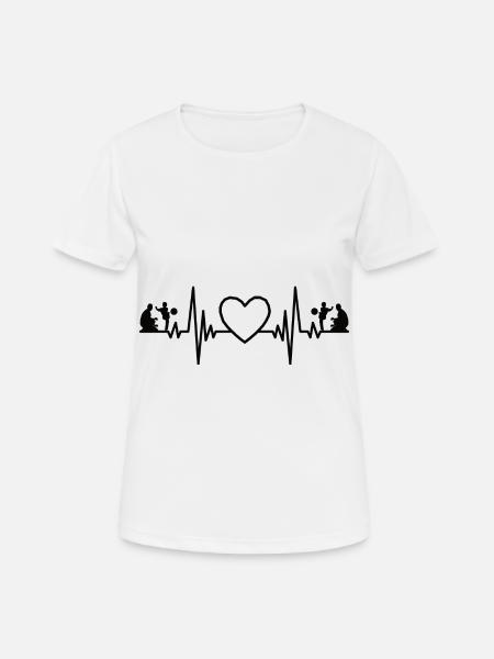Padre Hijo Pulso Fútbol Familia Niño Latidos del Corazón - Camiseta mujer transpirable - blanco
