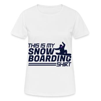 Snowboarding Snowboard Snowboard Holiday Snowboarder - Women's Breathable T-Shirt - white - Front - AI Model Female 172 dark (172cm)