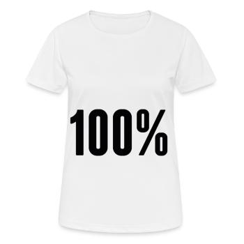 Pour cent - T-shirt respirant Femme - blanc - Devant - AI Model Female 172 dark (172cm)
