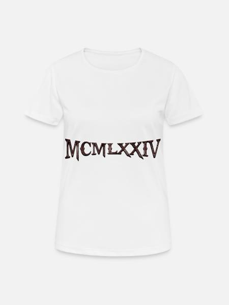 Roman numerals 1974 MCMLXXIV - Women's Breathable T-Shirt - white