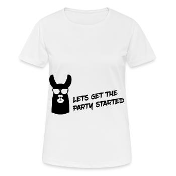 Lama - Lets Get The Party Started - Women's Breathable T-Shirt - white - Front - AI Model Female 172 dark (172cm)
