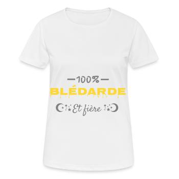 100% blédarde. - T-shirt respirant Femme - blanc - Devant - AI Model Female 172 dark (172cm)