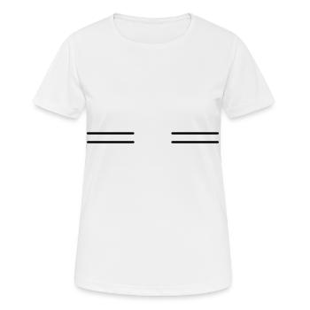 Zwei doppel Striche - Frauen T-Shirt atmungsaktiv - Weiß - Vorne - AI Model Female 172 dark (172cm)