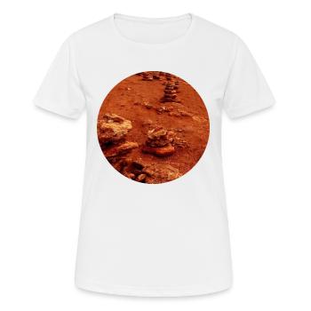 MARS PLANET - Frauen T-Shirt atmungsaktiv - Weiß - Vorne - AI Model Female 172 dark (172cm)