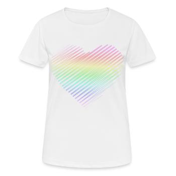 Regenbogenherz - Frauen T-Shirt atmungsaktiv - Weiß - Vorne - AI Model Female 172 dark (172cm)