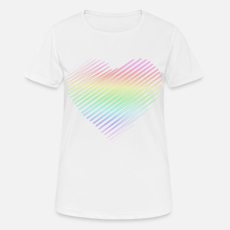 Rainbow heart - Women's Breathable T-Shirt - white