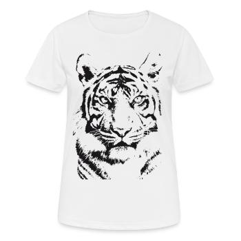 Schwarzer Tiger - Illustration - Frauen T-Shirt atmungsaktiv - Weiß - Vorne - AI Model Female 172 dark (172cm)