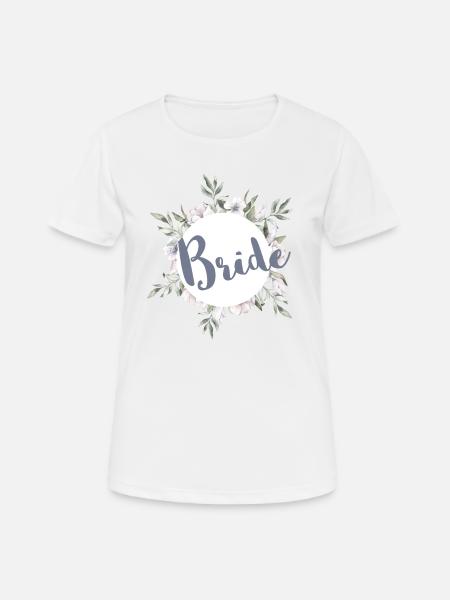 Vert de la mariée et mariée en fleurs - T-shirt respirant Femme - blanc
