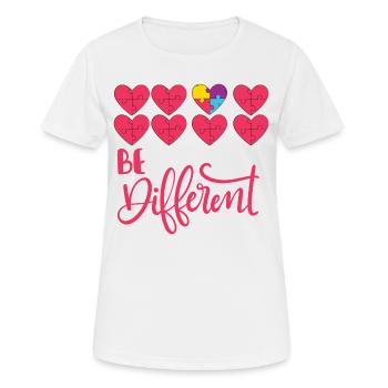 Autism Asperger - Journée mondiale de l'autisme - T-shirt respirant Femme - blanc - Devant - AI Model Female 172 dark (172cm)